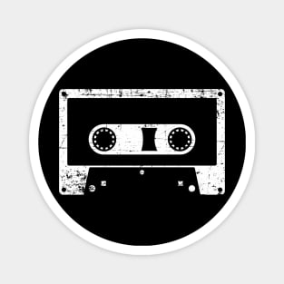 White Distressed Cassette tape Magnet